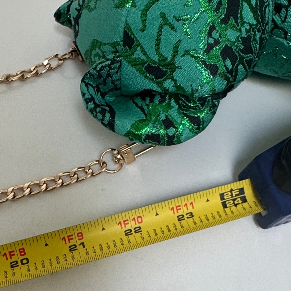 Green Teddy Bear Gold Chain Purse Bag - Picture 5 of 6
